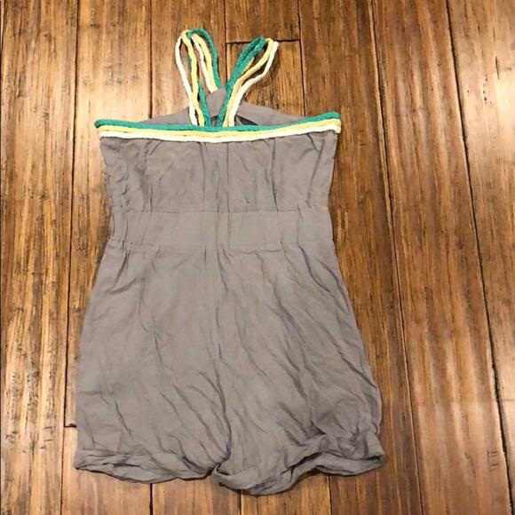 Aryn K Romper Gray 100% Silk Halter - Picture 4 of 4